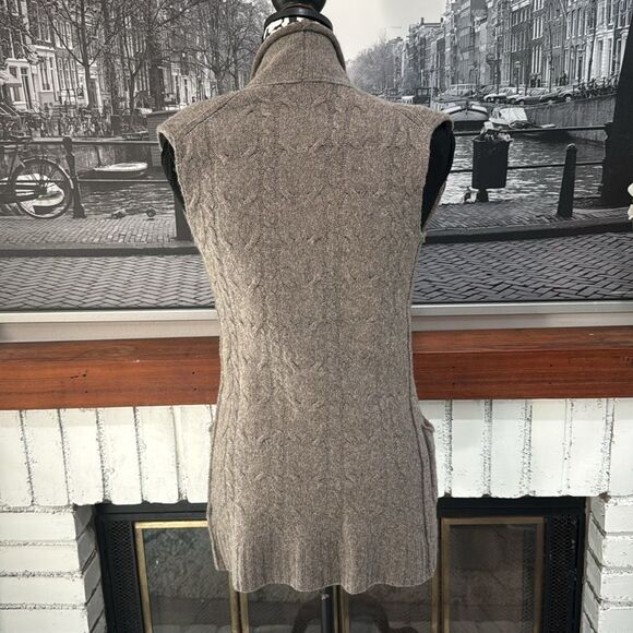 Banana Republic Women Cardigan Sweater Wool Cashmere Small Brown Sleeveless Vest - Picture 2 of 5